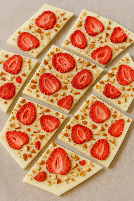 Weiße-Schokolade-Erdbeer-Bark – fruchtig, cremig, unwiderstehlich
