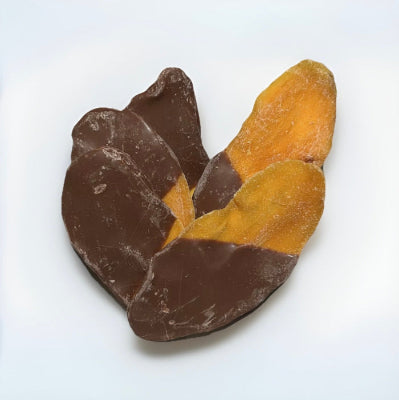 Getrocknete Mango Streifen in Vollmilch-Schokolade